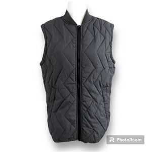 Jack and Jones Puffer Vest Chevron Quilted Nylon Grey Size M